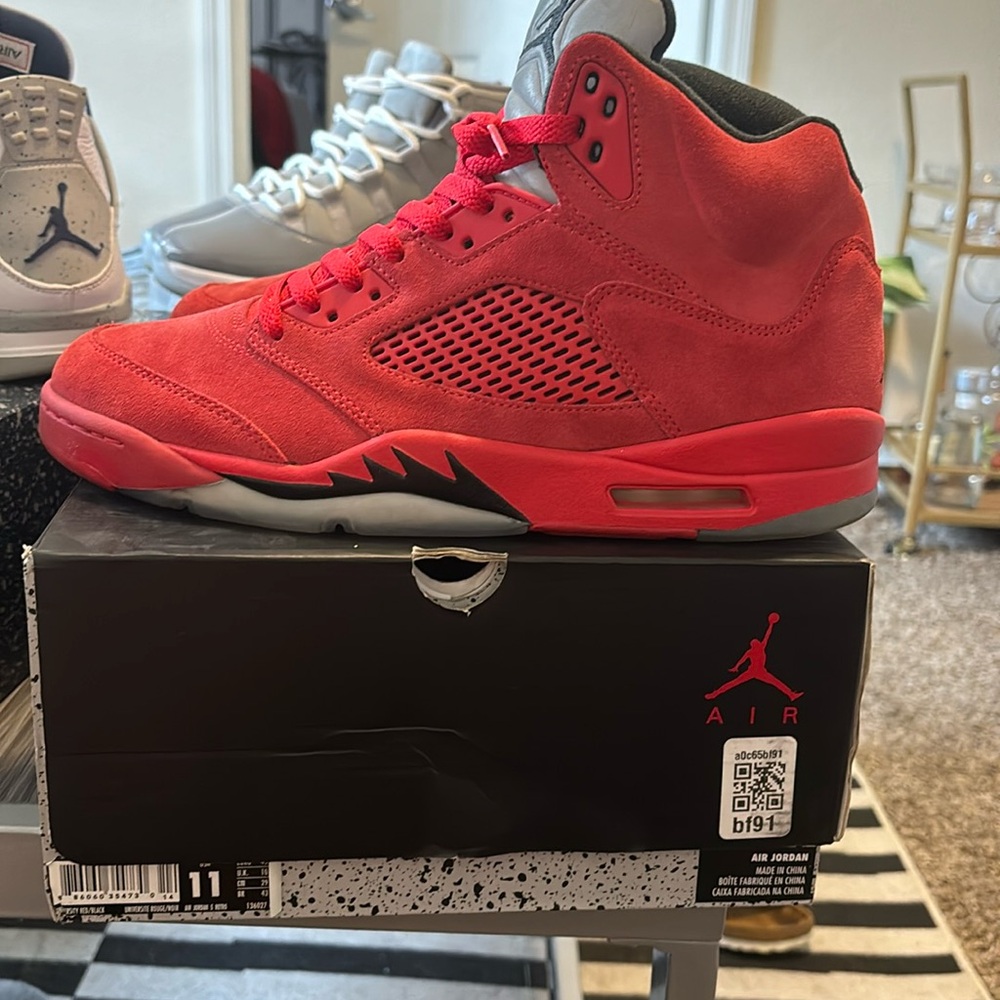 Red suede air Jordan retro 5